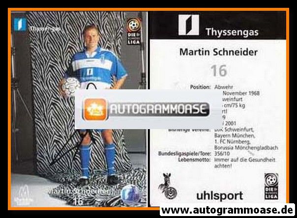 Autogramm Fussball | MSV Duisburg | 1999 | Martin SCHNEIDER