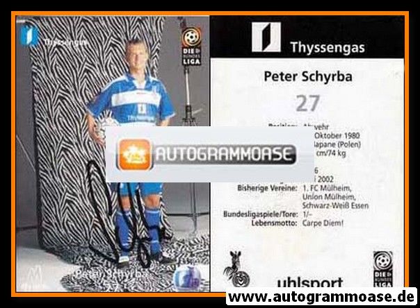 Autogramm Fussball | MSV Duisburg | 1999 | Peter SCHYRBA