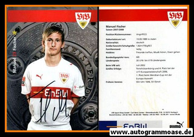 Autogramm Fussball | VfB Stuttgart | 2007 | Manuel FISCHER