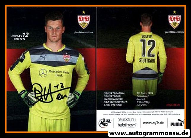 Autogramm Fussball | VfB Stuttgart II | 2015 | Niklas BOLTEN