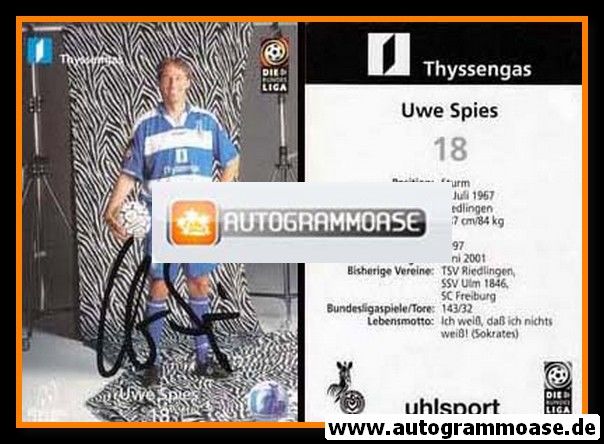 Autogramm Fussball | MSV Duisburg | 1999 | Uwe SPIES