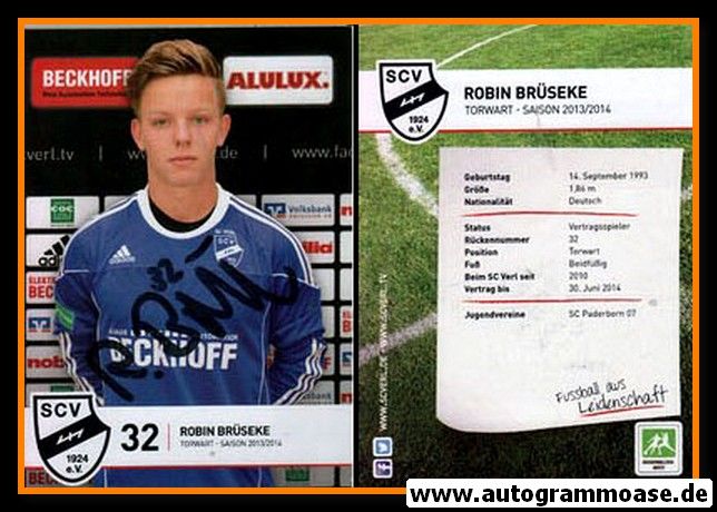 Autogramm Fussball | SC Verl | 2013 | Robin BRÜSEKE