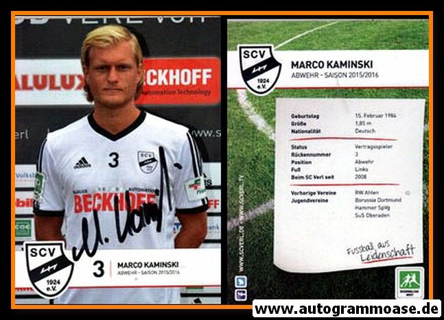 Autogramm Fussball | SC Verl | 2015 | Marco KAMINSKI