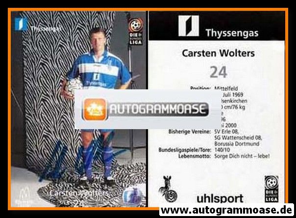 Autogramm Fussball | MSV Duisburg | 1999 | Carsten WOLTERS
