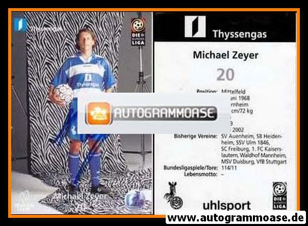 Autogramm Fussball | MSV Duisburg | 1999 | Michael ZEYER