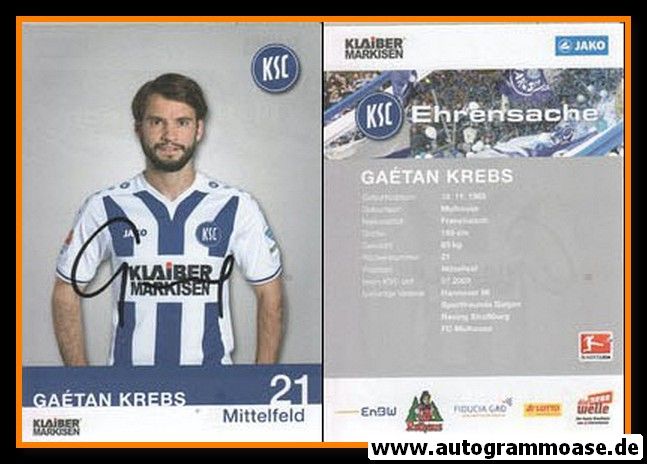 Autogramm Fussball | Karlsruher SC | 2015 | Gaetan KREBS