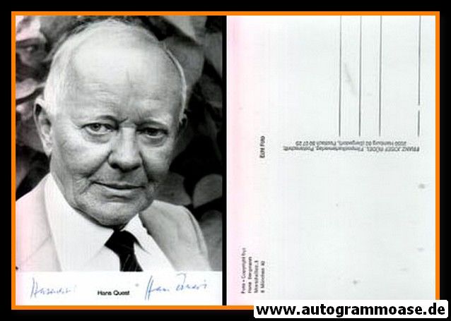Autogramm Schauspieler | Hans QUEST | 1980er (Portrait SW Rüdel)