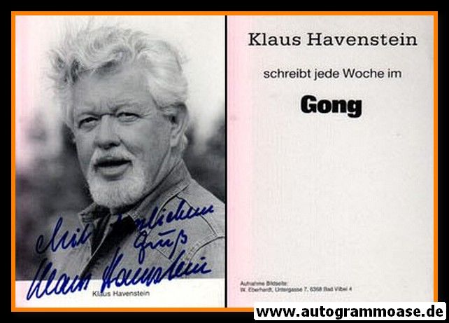 Autogramm Schauspieler | Klaus HAVENSTEIN | 1980er (Portrait SW Gong)