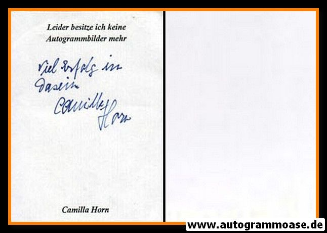 Autograph Schauspieler | Camilla HORN