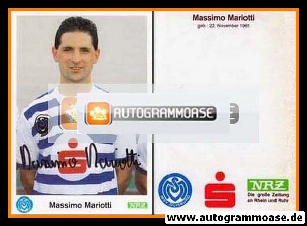 Autogramm Fussball | MSV Duisburg | 1989 | Massimo MARIOTTI