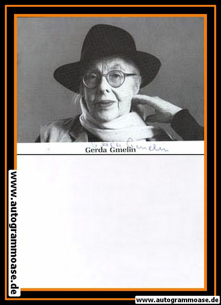 Autogramm Schauspieler | Gerda GMELIN | 1980er (Portrait SW)
