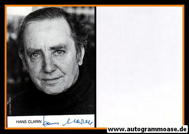 Autogramm Schauspieler | Hans CLARIN | 1980er (Portrait SW)