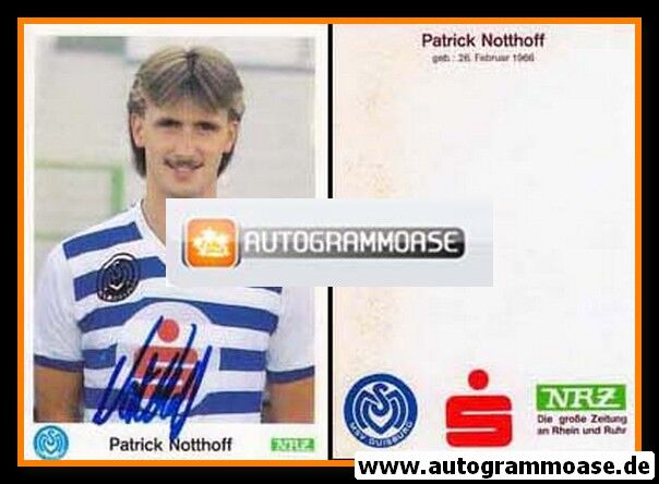 Autogramm Fussball | MSV Duisburg | 1989 | Patrick NOTTHOFF