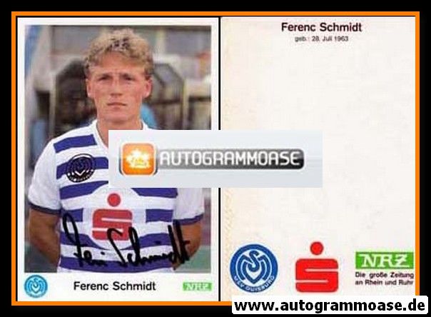Autogramm Fussball | MSV Duisburg | 1989 | Ferenc SCHMIDT
