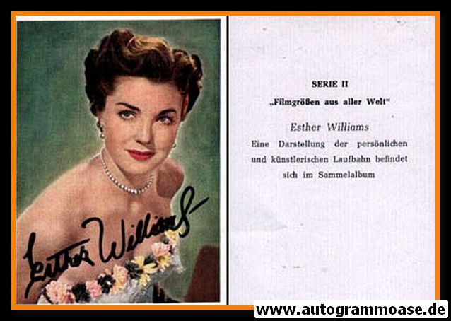 Autogramm Film (USA) | Esther WILLIAMS | 1960er Sabi (Portrait Color)