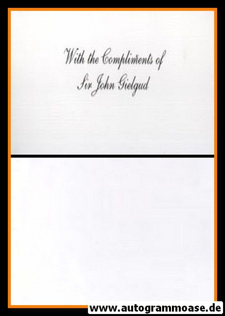 Autogramm Film (UK) | John GIELGUD | 1990er (Portrait SW) 