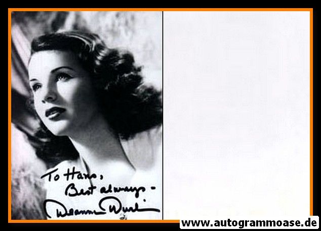 Autogramm Film (Kanada) | Deanna DURBIN | 1940er Foto Retro (Portrait SW) 1