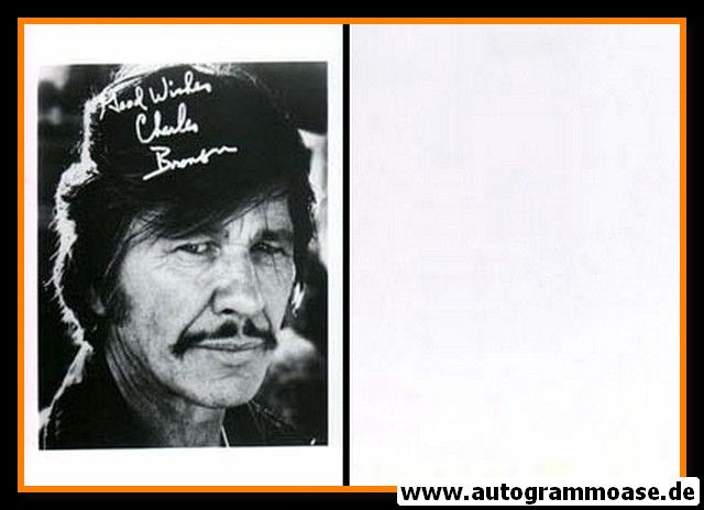 Autogramm Film (USA) | Charles BRONSON | 1980er Foto Druck (Portrait SW)