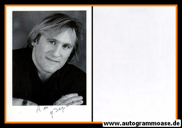 Autogramm Film (Frankreich) | Gerard DEPARDIEU | 1990er Druck (Portrait SW)