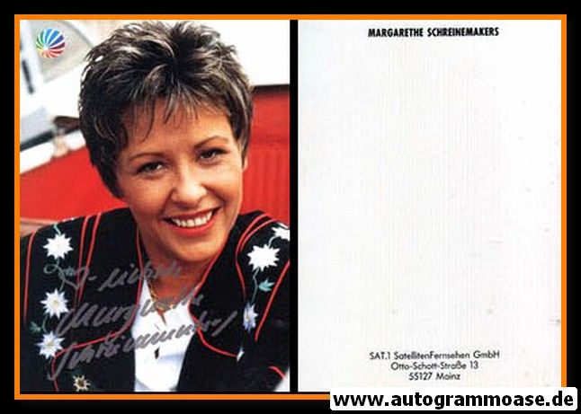 Autogramm TV | SAT1 | Margarethe SCHREINEMAKERS | 1990er (Portrait Color) 1