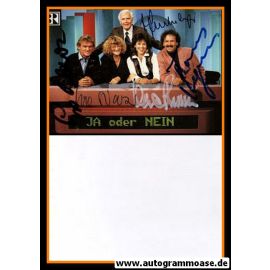 Autogramme TV | ARD | JA ODER NEIN + 5 AG | 1980er (Gruppenbild mit Fuchsberger)