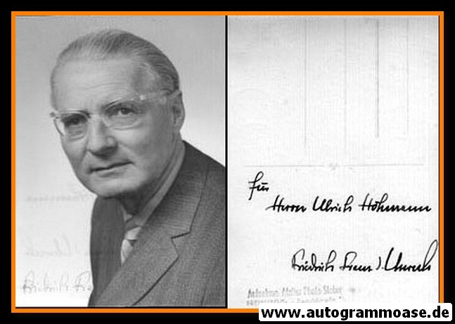 Autogramm Literatur | Friedrich Franz VON UNRUH | 1970er (Portrait SW)