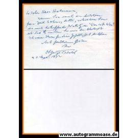 Autograph Literatur | George FROESCHEL | 1972 Brief (Oscar-Preisträger)