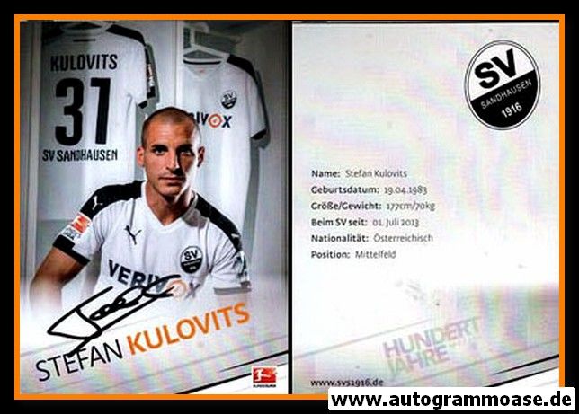 Autogramm Fussball | SV Sandhausen | 2016 | Stefan KULOVITS
