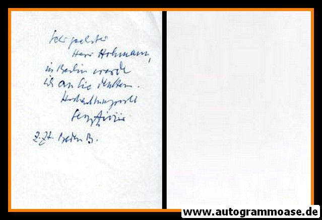 Autogramm Literatur | Georg ZIVIER | 1960er Foto (Portrait SW) + Brief