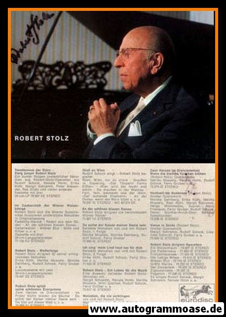 Autogramm Komponist | Robert STOLZ | 1970er (Portrait Color) Eurodisc 1