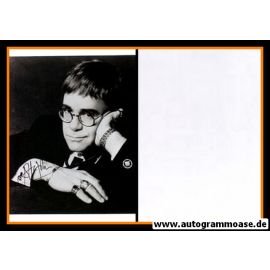 Autogramm Pop (UK) | Elton JOHN | 1980er Foto Druck (Portrait SW)
