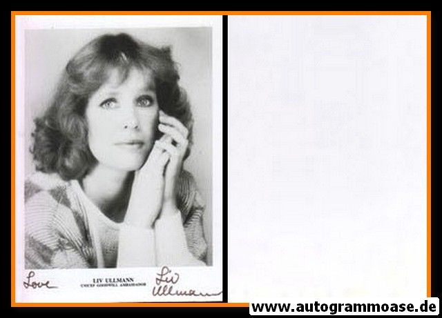 Autogramm Film (Norwegen) | Liv ULLMANN | 1970er Foto (Portrait SW) Unicef