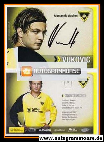 Autogramm Fussball | Alemannia Aachen | 2007 | Hrvoje VUKOVIC