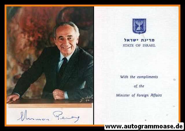 Autogramm Politik | Israel | Shimon PEREZ | Präsident 2007-2014 | 2000er Foto (Portrait Color)