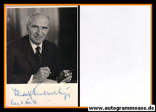 Autogramm Politik | Österreich | Rudolf KIRCHSCHLÄGER | Präsident 1974-1986 | 1980er (Portrait SW)