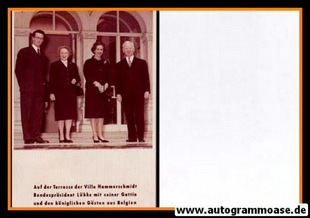 Originalfoto Politik | CDU | Heinrich LÜBKE | 1970er (König Baudouin Belgien)