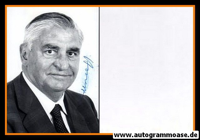Autogramm Politik | Schweiz | Fritz HONEGGER | Präsident 1982 | 1980er Foto (Portrait SW)