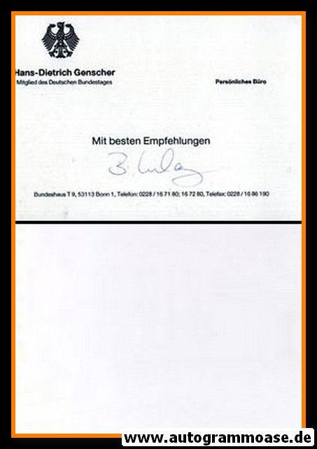 Visitenkarte Politik | FDP | Hans-Dietrich GENSCHER