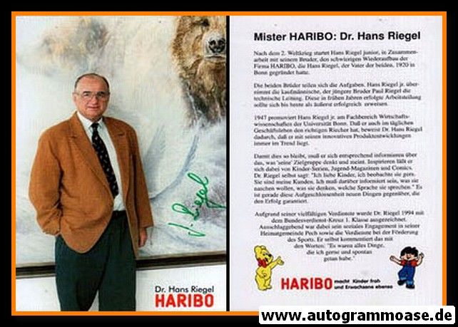 Autogramm Wirtschaft | Hans RIEGEL | 1990er (Portrait Color) HARIBO