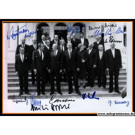 Autogramme Politik | KABINETT KOHL I | 1980er Foto + 14 AG