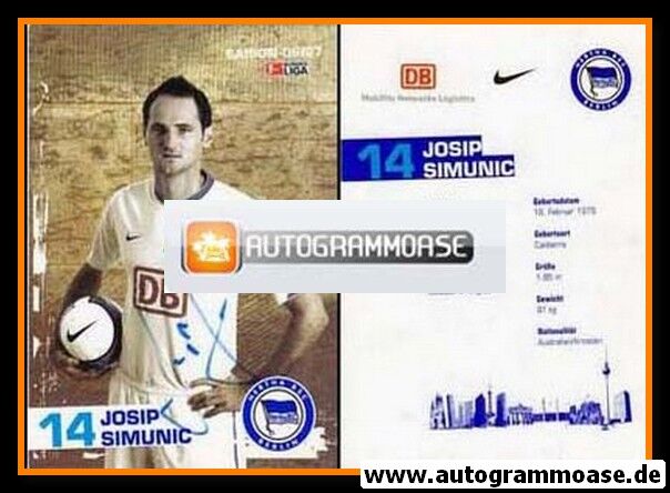 Autogramm Fussball | Hertha BSC Berlin | 2006 | Josip SIMUNIC