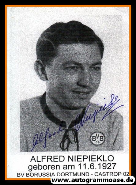 Autogramm Fussball | Borussia Dortmund | 1950er | Alfred NIEPIEKLO (Portrait SW)