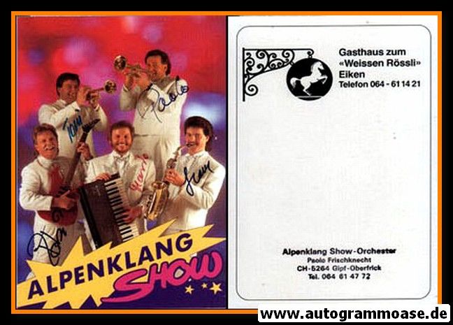 Autogramme Volksmusik | ALPENKLANG SHOW-ORCHESTER | 1990er (Portrait Color)