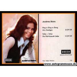 Autogramm Schlager | Andrea HORN | 1972 "Ring" (Decca)