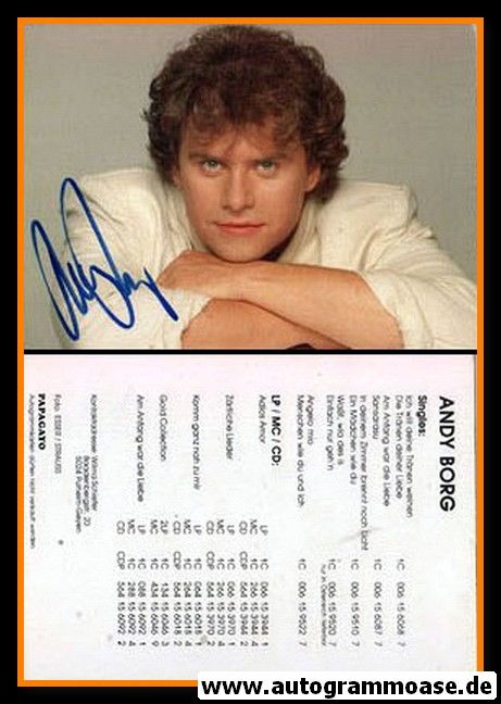 Autogramm Schlager | Andy BORG | 1987 "Angelo Mio" (Portrait Color Papagayo)