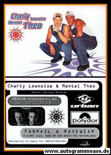 Autogrammkarte Techno | LOWNOISE + MENTAL | 2000er AK (Portrait Color)