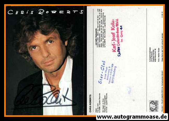 Autogramm Schlager | Chris ROBERTS | 1982 "Und Dafür Dankeschön" (Portrait Color Jupiter)
