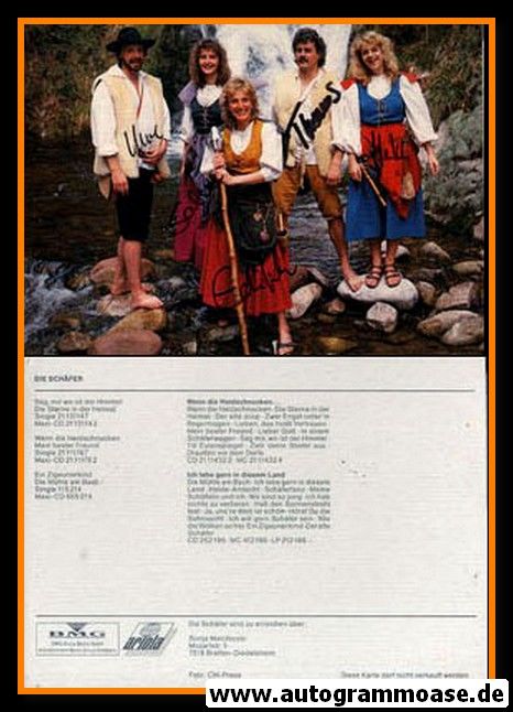 Autogramme Volksmusik | DIE SCHÄFER | 1992 "Wenn Die Heidschnucken" (BMG Ariola)