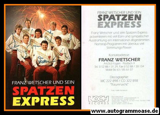 Autogramme Volksmusik | SPATZENEXPRESS | 1990er (Portrait Color) Koch