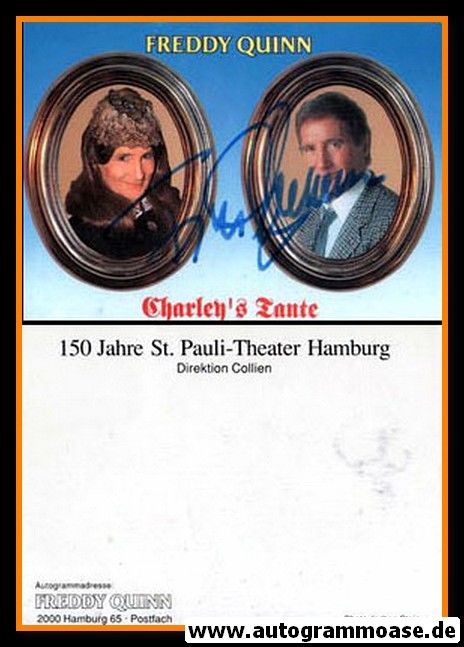 Autogramm Schlager | Freddy QUINN | 1991 "Charleys Tante"